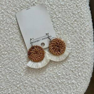 Rattan Tassel Vacation Style Earrings